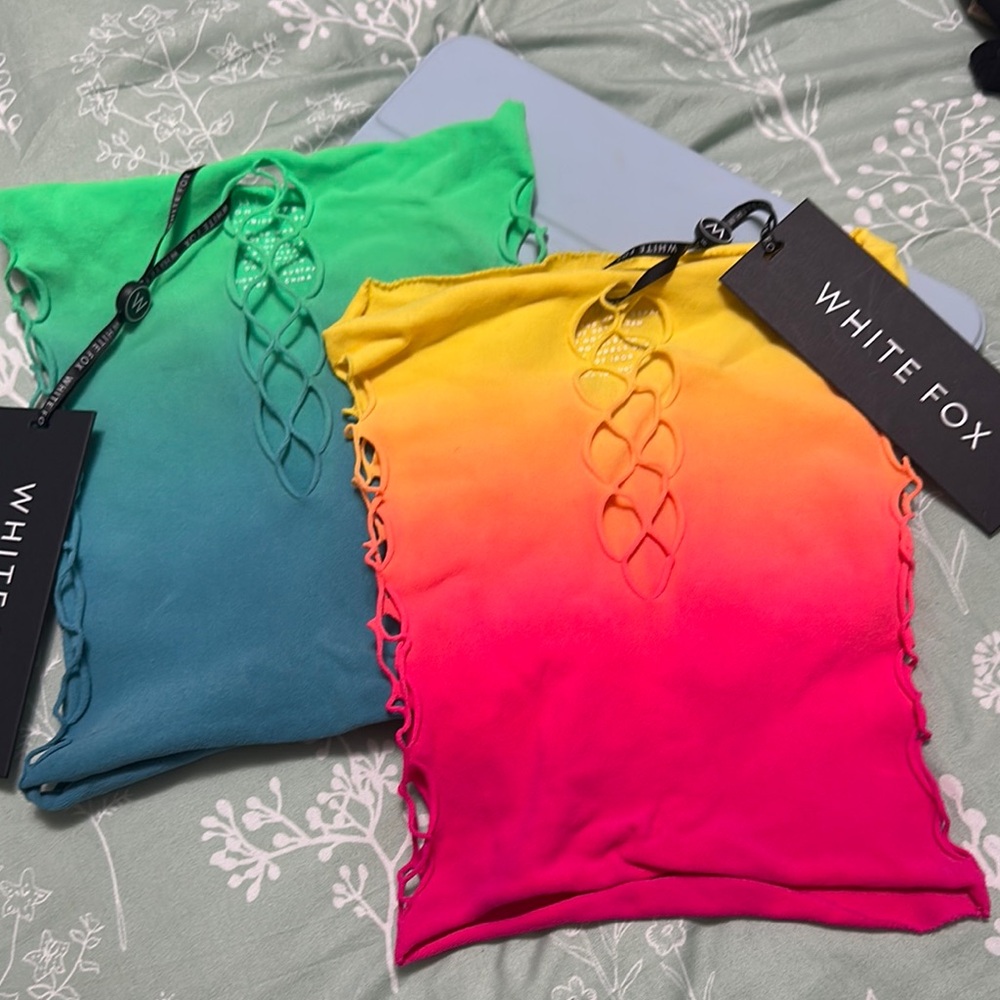 White Fox Boutique bundle of two strapless crop tops